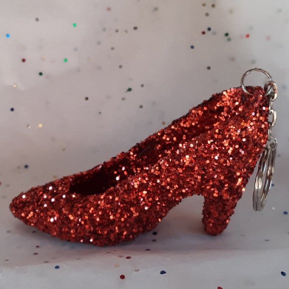 Coming Soon! Ruby Slipper Wizard Oz Inspired Handcrafted Acrylic Keychain Shoe - Picture 1 of 15